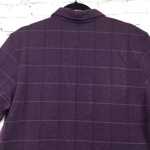 Allen Oliver Men’s Purple Plaid Preppy Collared Short Sleeve Golf Polo Shirt M - Picture 4 of 8